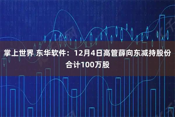 掌上世界 东华软件：12月4日高管薛向东减持股份合计100万股